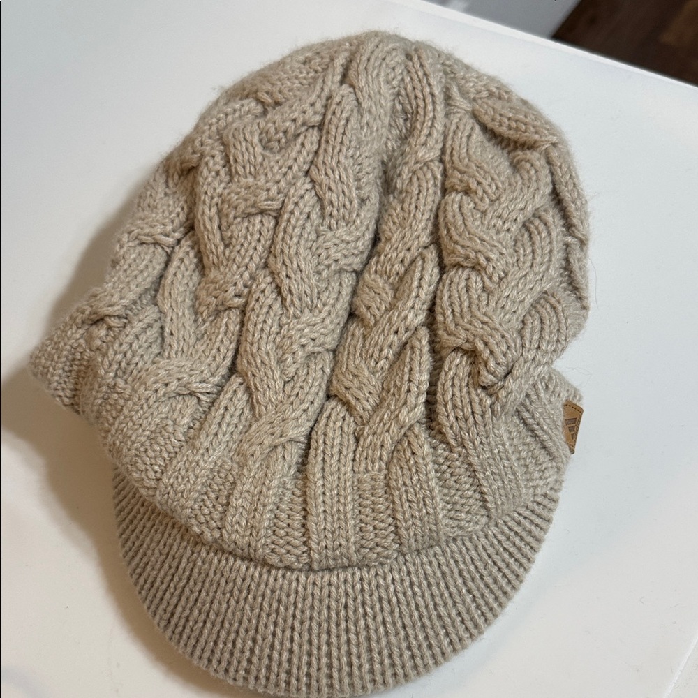 Adidas Beige Cable Knit Hat